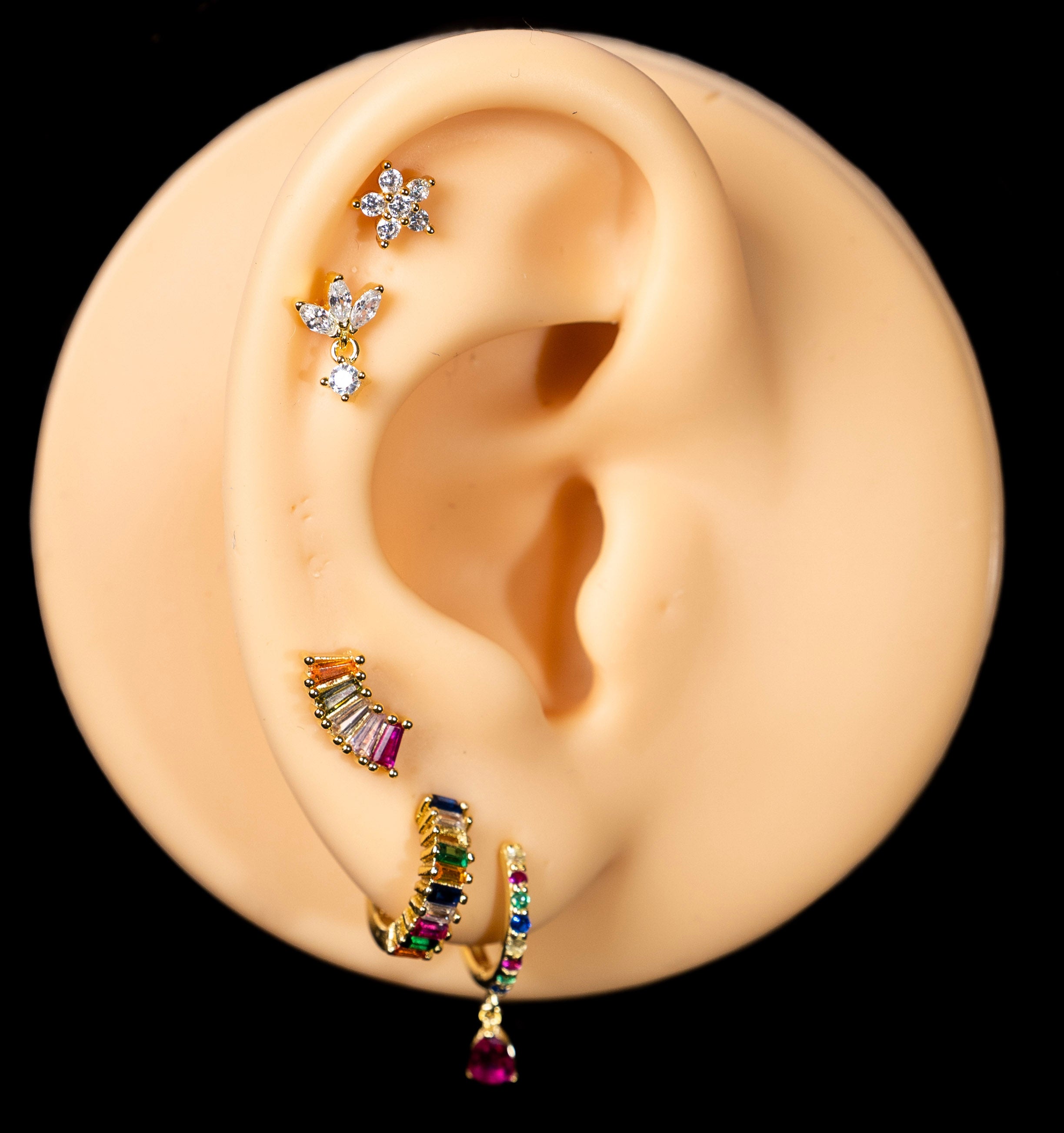 Multi Color Baguette Piercing